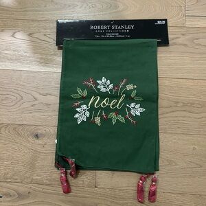 Green 'Noel' Embroidered Table Runner